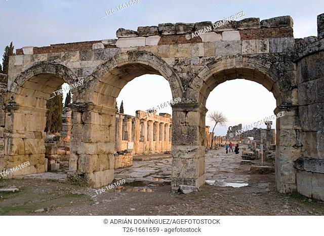 Rest of ruins in Pamukale hierapolis, Turkey