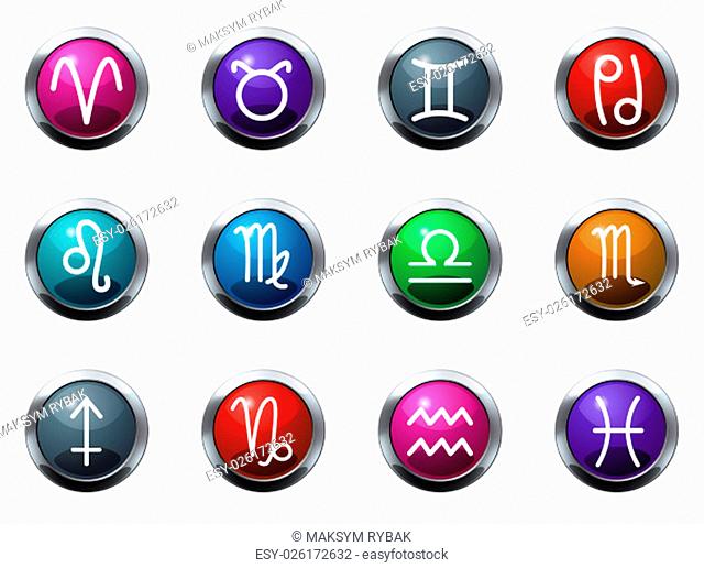 Zodiac vector icons for web sites and user interfaces