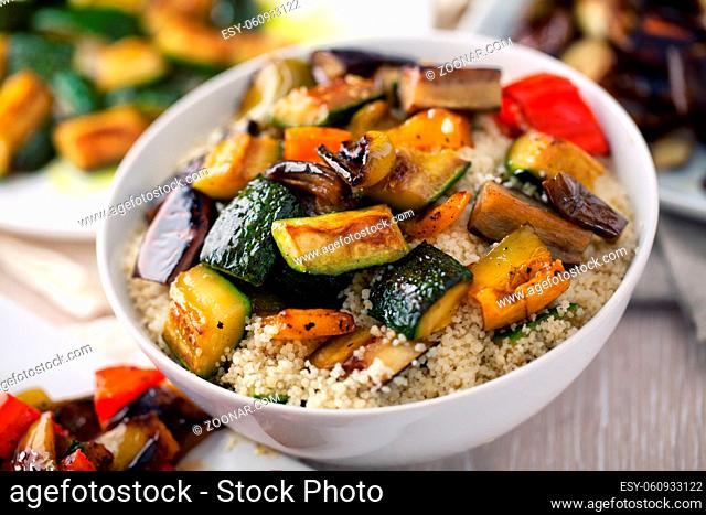 Couscous whit mixed vegetables. High quality photo