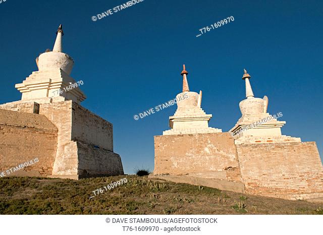 chedis at Kharakorim Monastery in Central Mongolia