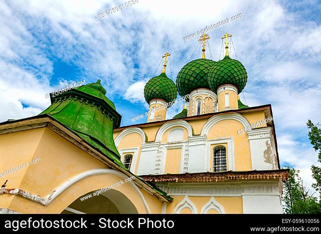 UGLICH, RUSSIA - JUNE 17, 2017: Facade of the Church of the Beheading of John the Baptist. Built in 1681