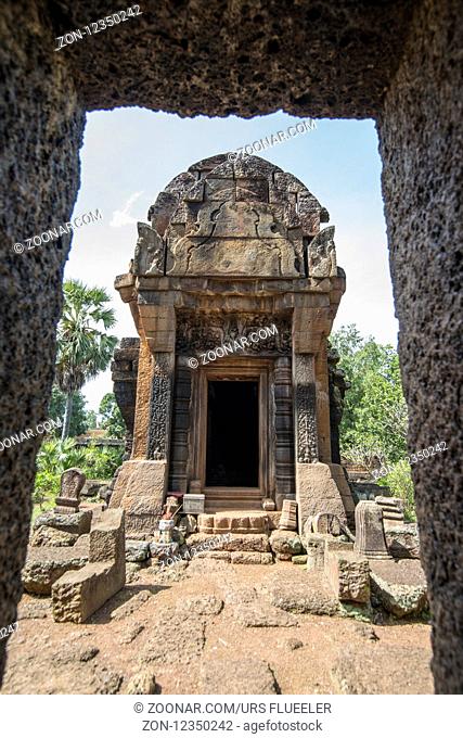the Khmer Temple of Prasat Kuha Nokor south of the city of Kampong Thom of Cambodia. Cambodia, Kampong Thom, November, 2017
