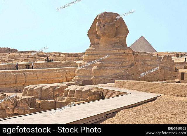 Great Sphinx of Giza, Great Pyramid of Cheops, Pyramids of Giza, Giza, Pyramid of Cheops, Egypt, Africa
