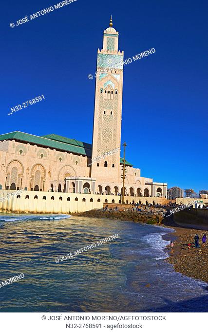 Casablanca, Hassan II Mosque, Sunset, Morocco, North Africa, Maghreb, Atlantic Coast