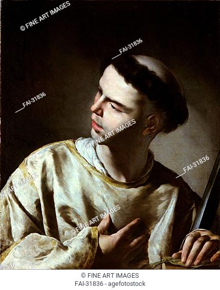Saint Lawrence by Cavallino, Bernardo (1616-1656)/Oil on canvas/Baroque/1640s/Italy, School of Neaple/Museo Lázaro Galdiano, Madrid/65, 5x53