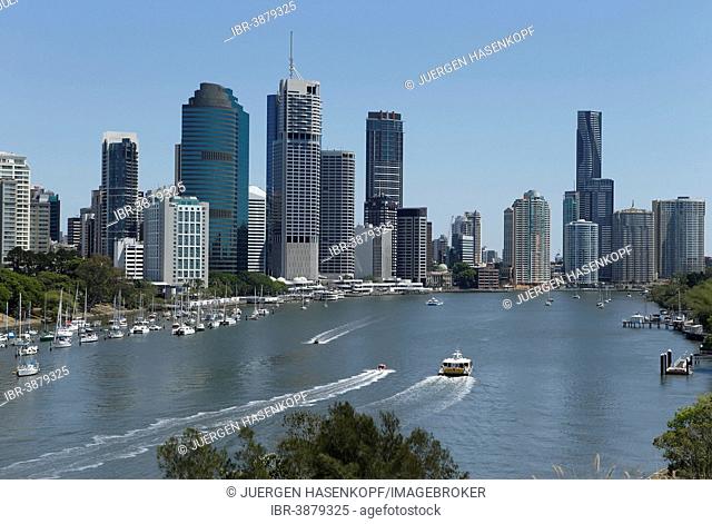 Skyline, harbour, Brisbane River, Brisbane, Queensland, Australia