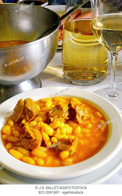 Food: 'fabada' (Spanish beans stew) with cider, Way of St James, Asturias, Spain