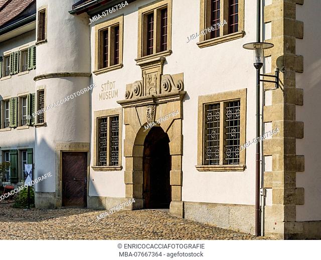 Historical old town of Brugg in the Canton of Aargau, town museum