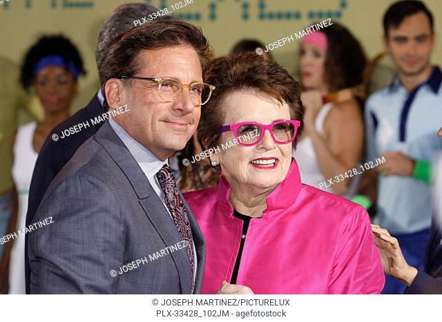 Steve Carell, Billie Jean King at the Premiere of Fox Searchlight Pictures' ""Battle of the Sexes"" held at the Regency Village Theater in Westwood, CA
