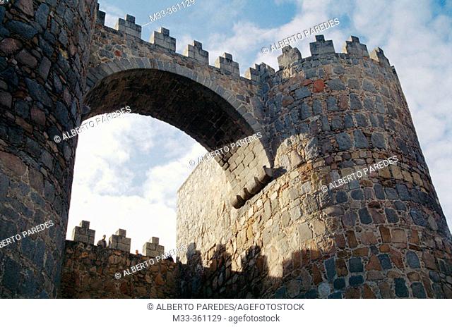 Alcázar gate. City walls. Avila. Castilla y León. Spain