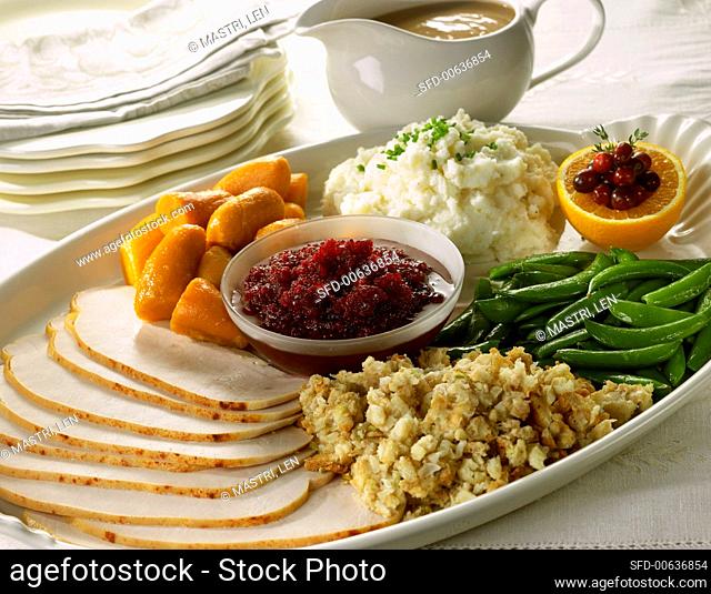 A Complete Turkey Dinner on a Platter