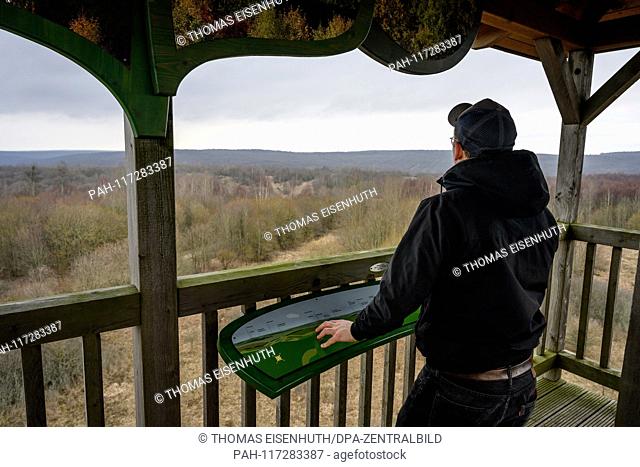 February 19, 2019: Huetscheroda: View from the lookout tower Hainichblick into the Hainich National Park. Photo: Thomas Eisenhuth | usage worldwide