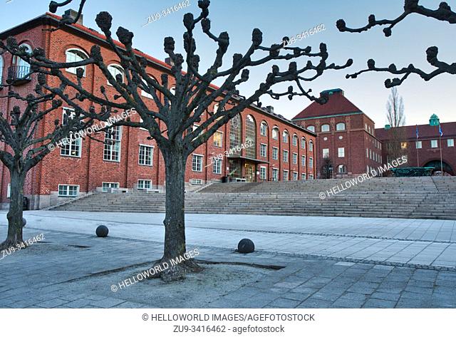 KTH Royal Institute of Technology (Kungliga Tekniska Hogskolan) and winter trees, Stockholm, Sweden