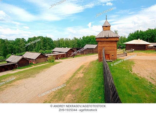 Spassky passable tower of the Ylym jail, 1667  'Taltsa's' Talzy - Irkutsk architectural and ethnographic museum  , Baikal, Siberia, Russian Federation