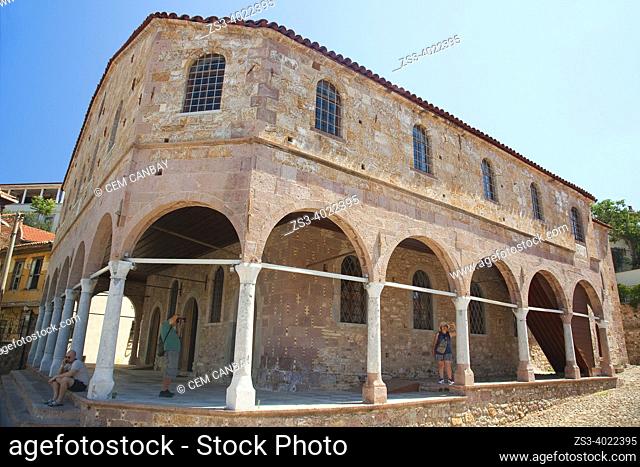 View to the exterior of the old Greek Orthodox Cathedral converted into Taksiyarhis Monumental Museum at the town center, Ayvalik, Ancient Kydonies, Balikesir