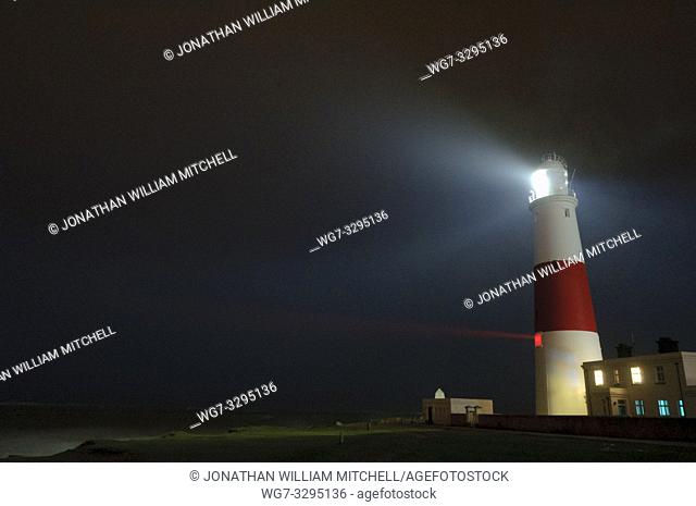 UK Portland Bill -- 31 Jan 2014 -- Portland Bill lighthouse in Dorset, England, UK during the weeks of severe storms that left widespread damage and flooding in...