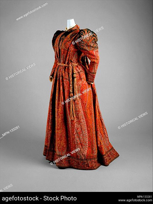 Tea gown. Date: ca. 1891; Culture: American; Medium: wool