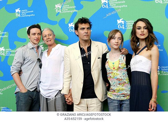 28/08/2007 - 64th Venice International Film Festival - Film 'Atonement' (left to right): actors James McAvoy and Vanessa Redgrave
