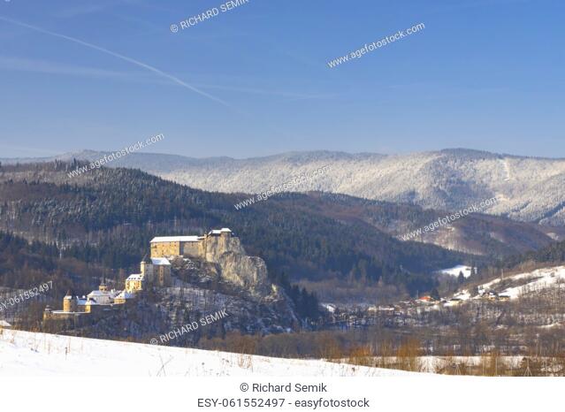 Orava castle, winter landscape, Orava region Slovakia