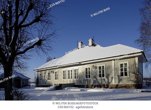 Wooden estate, domain of Aleksandr Pushkin family, Mikhailovskoye, Pushkinskiye Gory, Pskov Oblast, Russia