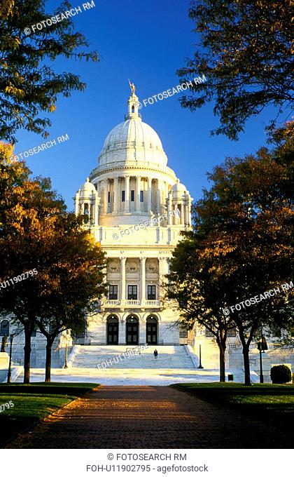 State Capitol, Providence, State House, Rhode Island, RI, The Rhode Island State House in the Capital City of Providence in the autumn