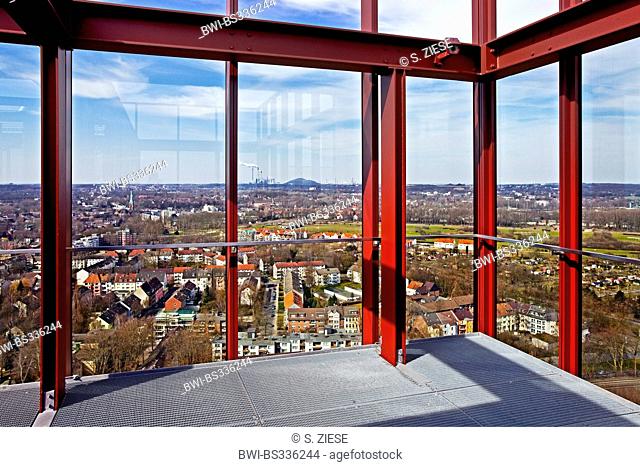 view of stockpile Oberscholven from the look-out of Nordstern tower , Germany, North Rhine-Westphalia, Ruhr Area, Gelsenkirchen