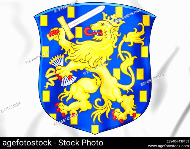3D Royal Coat of Arms of the Netherlands. 3D Illustration