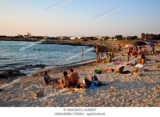Italy, Puglia, Porto Cesareo, Porto Selvaggio beach, Ionian Sea