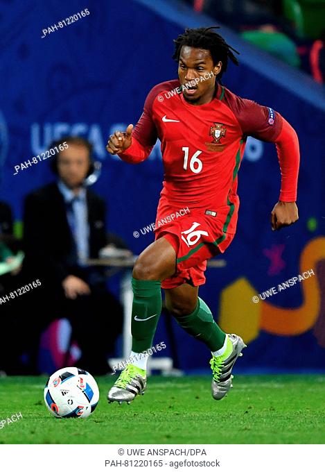 Renato Sanches of Portugal controls the ball during the UEFA Euro 2016 Group F soccer match Portugal vs. Iceland at Stade Geoffroy Guichard in Saint-Etienne