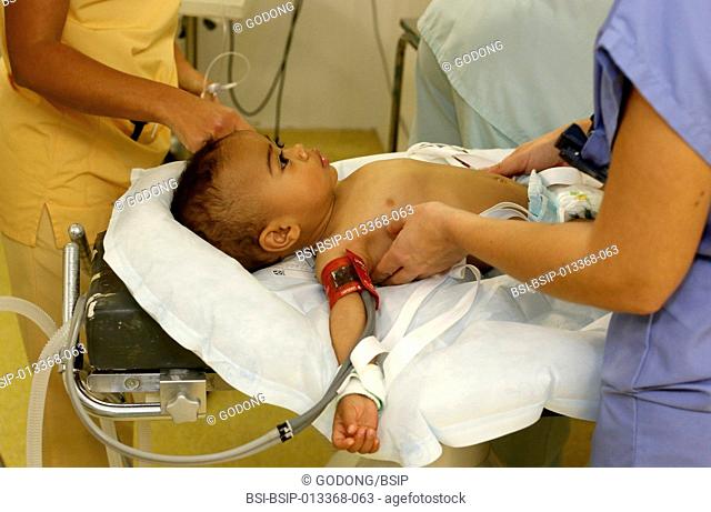 Child from Madagascar about to undergo heart surgery provided by French NGO La Chaine de l'Espoir (Surgeons of Hope)