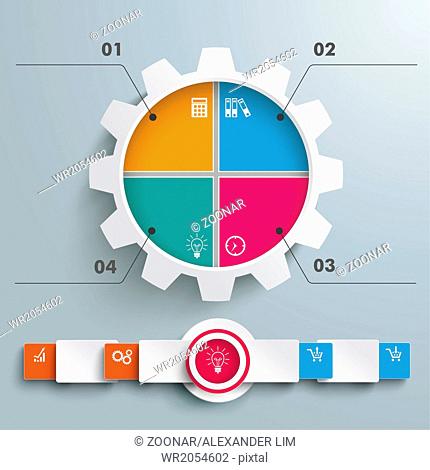 Gear 4 Options Infographic Circle Banner PiAd