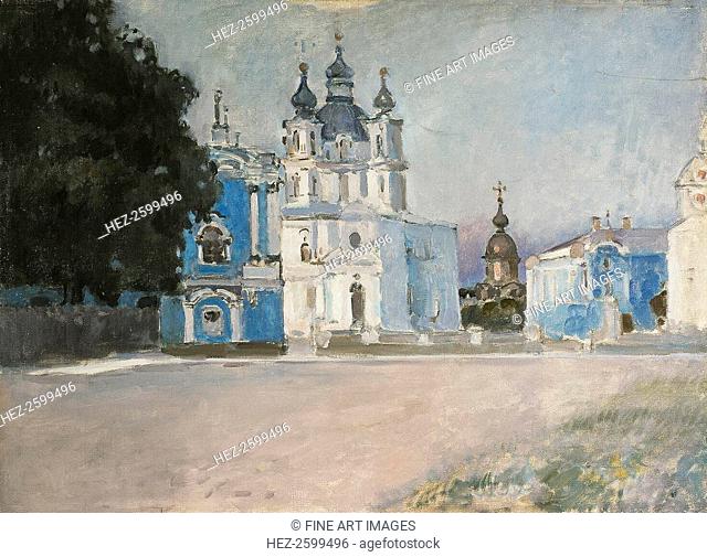 The Smolny Convent in Saint Petersburg, Early 20th cen. Found in the collection of the State Hermitage, St. Petersburg