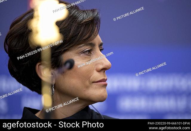 20 February 2023, Berlin: Montserrat Maranon, actress, is at the press conference for the film ""Totem"" at the Grand Hyatt