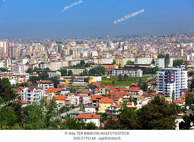 Albania, Tirana, elevated city view
