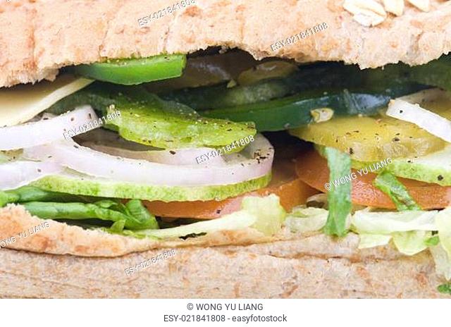close up of vegetarian sandwich