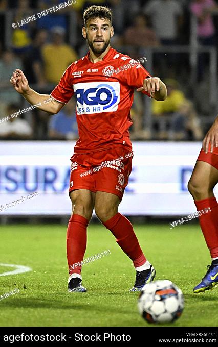 Kortrijk's Massimo Bruno pictured in action during a soccer match between RUSG Royale Union Saint-Gilloise and KV Kortrijk