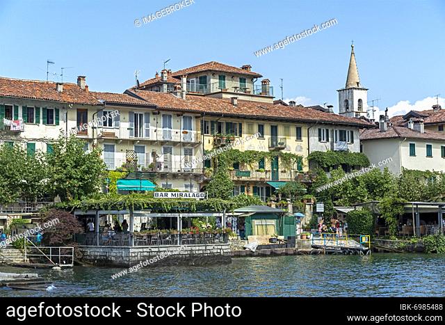 Restaurant, Isola dei Pescatori, Stresa, Lake Maggiore, Piedmont, Italy, Europe