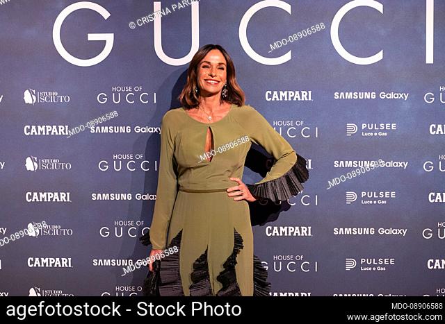 Italian TV presenter Cristina Parodi at the Italian premiere of House Of Gucci at the Space Cinema Odeon. Milan (Italy), November 13th, 2021