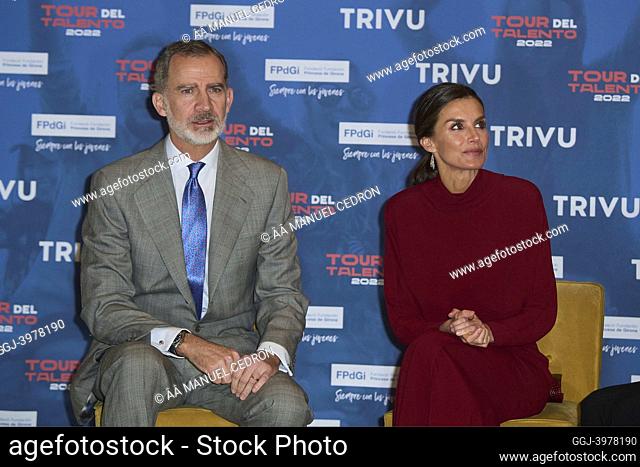 King Felipe VI of Spain, Queen Letizia of Spain attends Princess of Girona Foundation Award 2022 in the category of ‘Scientific Research’ at Caixa Forum on...