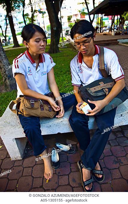 Students. Ho Chi Minh City (formerly Saigon). South Vietnam