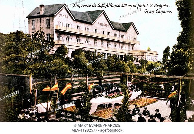 Hotel Santa Brigida, Gran Canaria, Canary Islands, where King Alfonso XIII had lunch during his official visit, at tables in the open air