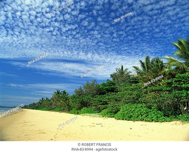 Popular Mission Beach on the northeast coast, east of Tully, Queensland, Australia, Pacific