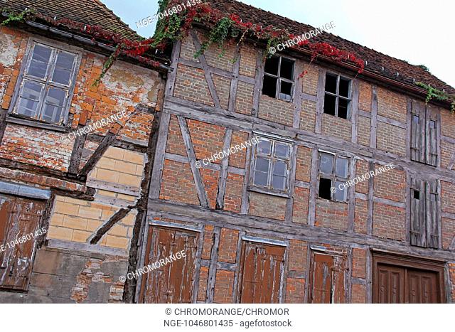 Broken homes in Lenzen in brandenburg, East Germany, Europe