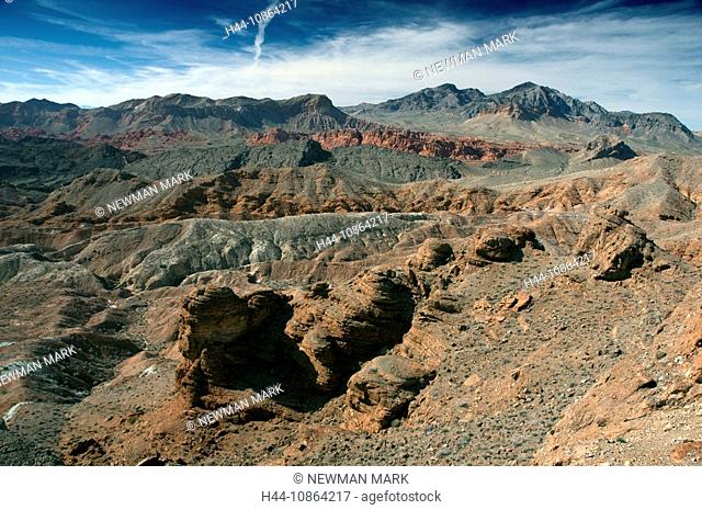Lake mead national recreation area, USA, North America, Nevada, 2009, desert, barren, desolate, mountain, mountains