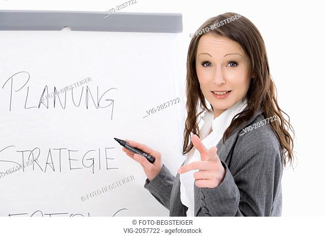 business woman with flip chart - 26/03/2010