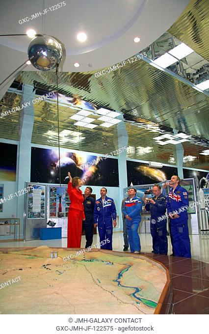 Cosmonaut Gennady Padalka, backup Expediton 18 commander; backup spaceflight participant Nik Halik; astronaut Michael Barratt (partially hidden)
