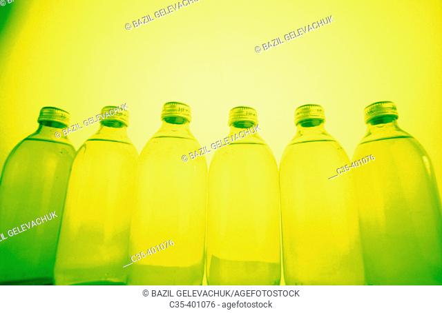 Mineral water, glass bottles