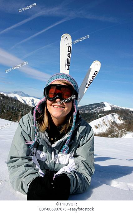 Smiling skier