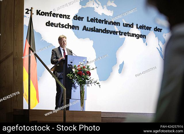 Robert Habeck, Federal Minister for Economic Affairs and Climate Protection and Vice Chancellor, recorded at the conference of the heads of the German missions...
