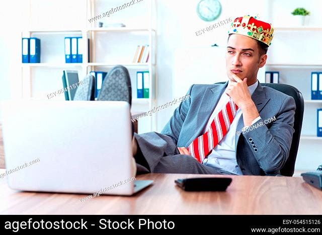 The king businessman at his workplace